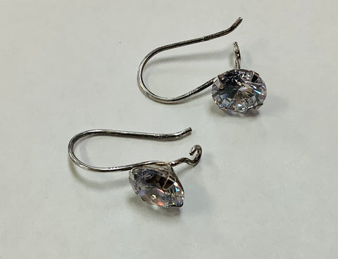 Sterling earrings w/ cubic zirconia stones MKD