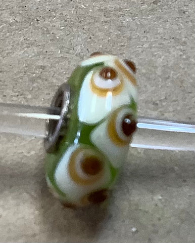 Troll Unique Bead with Gold & Brown Spots