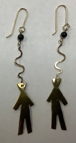 Earrings with a Gold Figure by MKD