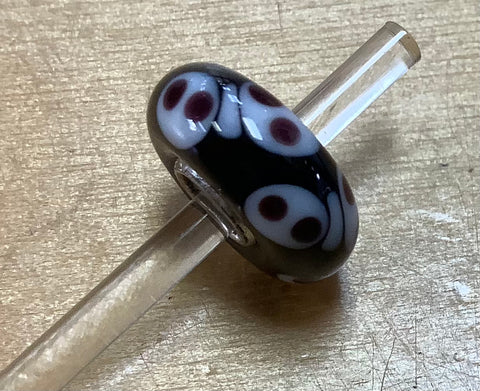 Unique Trollbead black white and brown dots