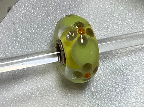 Troll bead Green flower bead