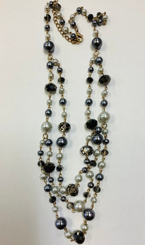 Faux pearl triple necklace by MKD