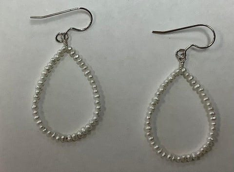 Pearl Hoop Earrings by MKD