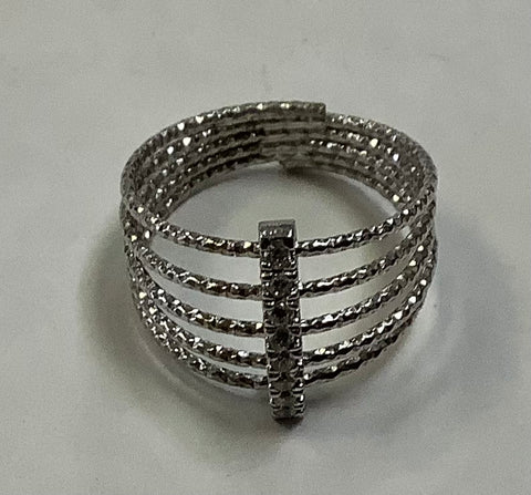 Sterling Silver Ring with Rhinestones Size 4