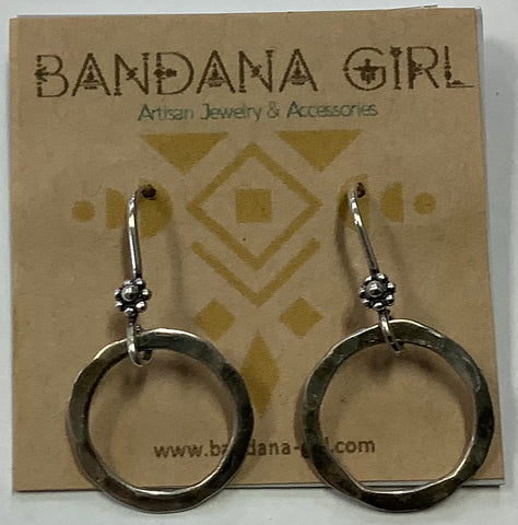 # 847 Bandana Girl Silver Earrings