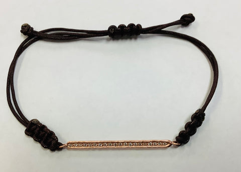 Rose gold and brother leather bracelet w/ Swarovski crystals MKD