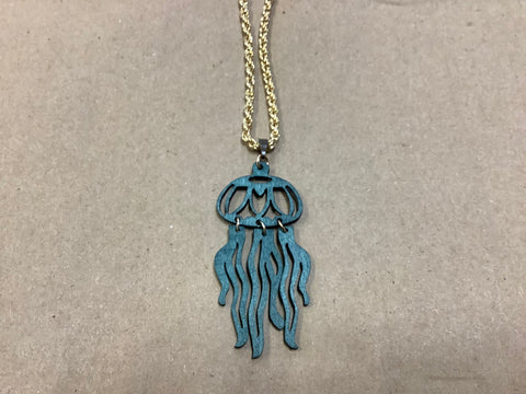 Laser wood octopus necklace by Kellee
