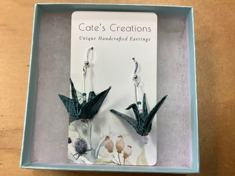 Origami Paper Crane Earrings by Caitlin