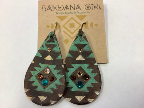 #895 bandana girl earrings