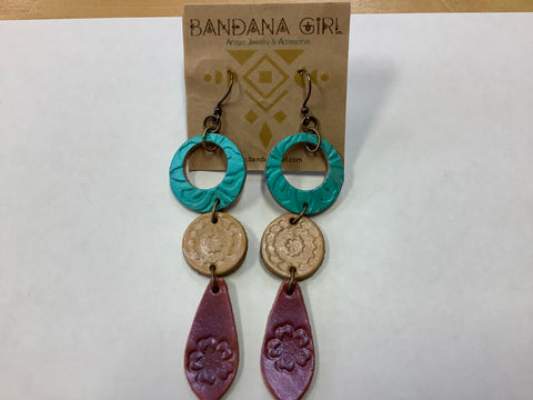 #819 bandana girl earrings