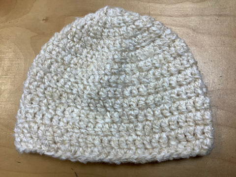 Cream colored beanie by Valerie