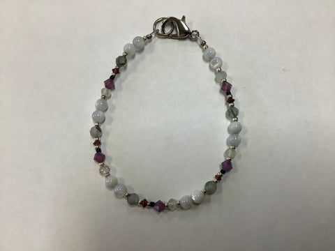 Purple and white gemstone bracelet by Caitlin