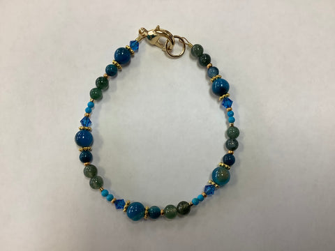 Blue & green gemstone bracelet by Caitlin