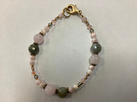 Mauve & Gray gemstone bracelet by Caitlin