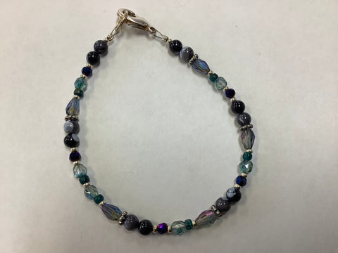 Black & blue gemstone bracelet by Caitlin