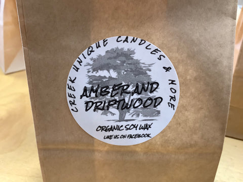 Amber & Driftwood Soy Wax Melts by Creek Unique Candles & More
