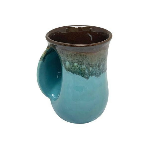 Clay in Motion - The Original Handwarmer Mug: Ocean Tide / Left Hand
