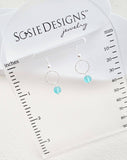 Sosie Designs - Cultured Sea Glass Diamond Cut Earrings - Turquoise
