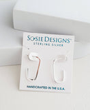 Sosie Designs - #1372 Silver Oval Hoop Studs (12x24 mm)