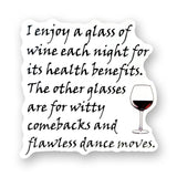 Tipsy Coasters & Gifts - Funny Sticker | I enjoy a glass of wine