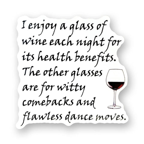 Tipsy Coasters & Gifts - Funny Sticker | I enjoy a glass of wine