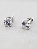 Sosie Designs -  #1950-1 Silver CZ Round Studs Earrings - Clear
