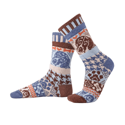 Solmate Socks - Dog Crew Socks USA Made Giveback Socks for Pet Rescue : Large (Women 10 - 12 / Men 9 - 11)