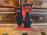 The Sawmill Shop - Red Halloween Wood Cutout Assortment: Two Owls