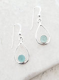 Sosie Designs - Sterling Silver Teardrop Earrings - Aqua Chalcedony