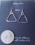 Ken’s handcrafted jewelry - Sterling Silver Earrings Medium Triangle