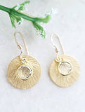 Sosie Designs - #5120 Matte Gold Brushed Crystal Reflections Earring - Clear