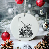 Mad River - Christmas Wildflower Ornament Personalized with your State