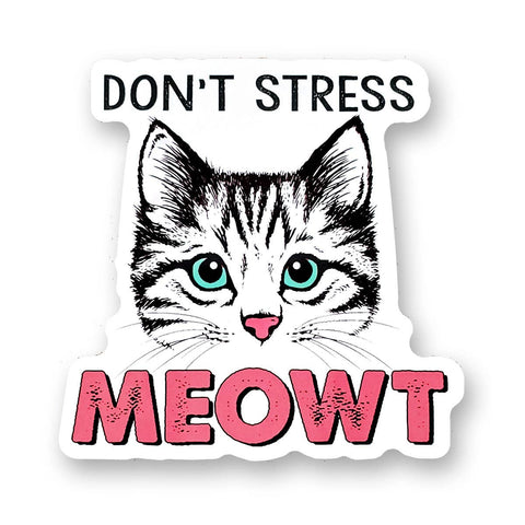 Tipsy Coasters & Gifts - Funny Sticker | Don't stress meowt cat