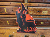 Red Halloween Wood Cutout: Scaredy Cat