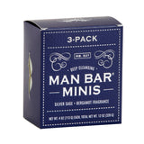San Francisco Soap / Man Bar Soap - Man Bar Miniature Silver Sage & Bergamot 3pc Gift Set