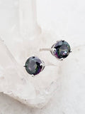 Sosie Designs - #1950-2 Silver CZ Round Studs Earrings - Mystic