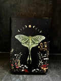 SunlitSage - Luna Moth Journal | Leather Journal | Blank Vintage Notebook