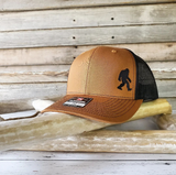 Bigfoot, Sasquatch on Richardson 112 Trucker Hat: Caramel/Black