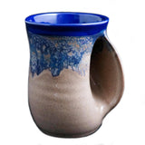 Clay in Motion - The Original Handwarmer Mug: Black and Brown / Left Hand