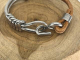 Infinity Twist Bracelet: Medium / Black matte leather