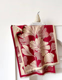 Winding River - Red / Cream Large Ginkgo Wrap