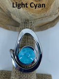 Open Teardrop Ring: Black