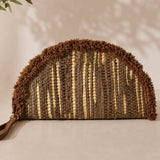 Sensibling Corp. - Boho Fringe Textured Half Moon Clutch Bag: Multi