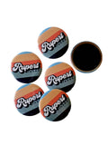 Mad River - 2.25 Custom Retro Button Magnet with your City/State Text.