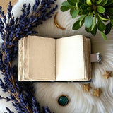 Leather Journal Blank Vintage Notebook with Mushroom Print