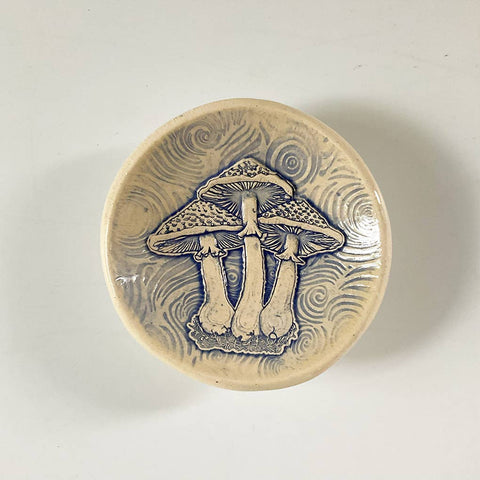 Walton Clay Studio - Pottery Dish Bowl - Mushrooms