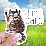 Tipsy Coasters & Gifts - Funny Sticker | Don't care cat
