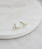 Sosie Designs - Gold Crystal Cluster Stud Earrings (3x10mm)