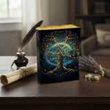 Leather Journal Blank Vintage Notebook with Tree Life Print