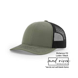 Bigfoot, Sasquatch on Richardson 112 Trucker Hat: Caramel/Black